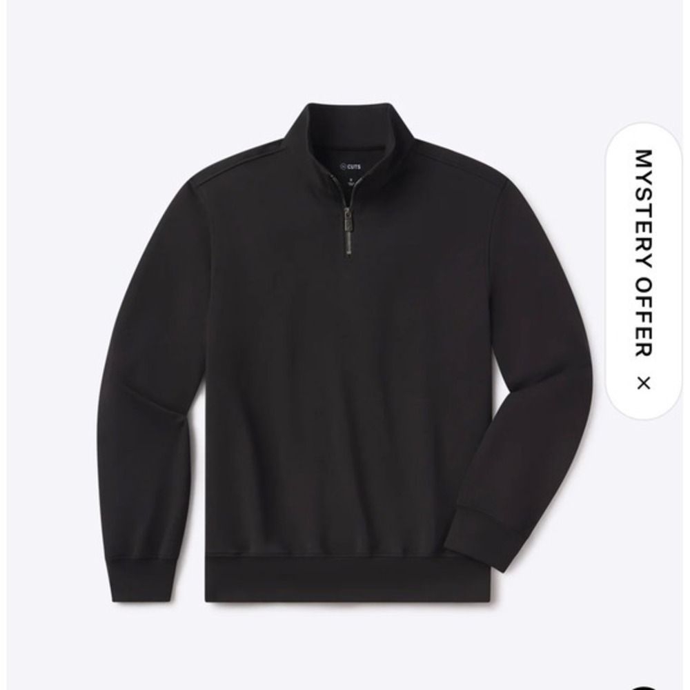 Cuts Clothing Men's Black Hyperloop Quarter Zip Size Large